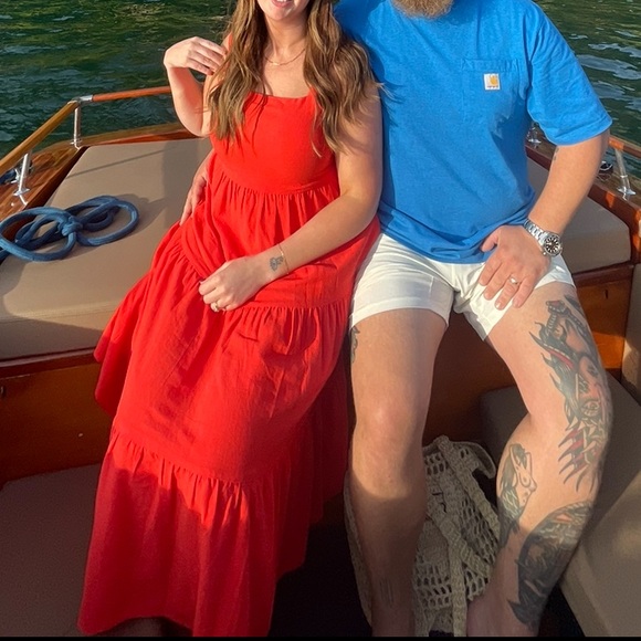 FRNCH Paris Linen Red Maxi Dress - Picture 5 of 5